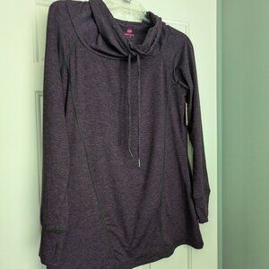 Athleta Pull-over Cowl Hoodie - Size M - Deep Berry Pink Purple